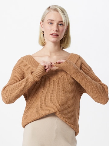 ONLY Sweater 'MELTON' in Brown: front