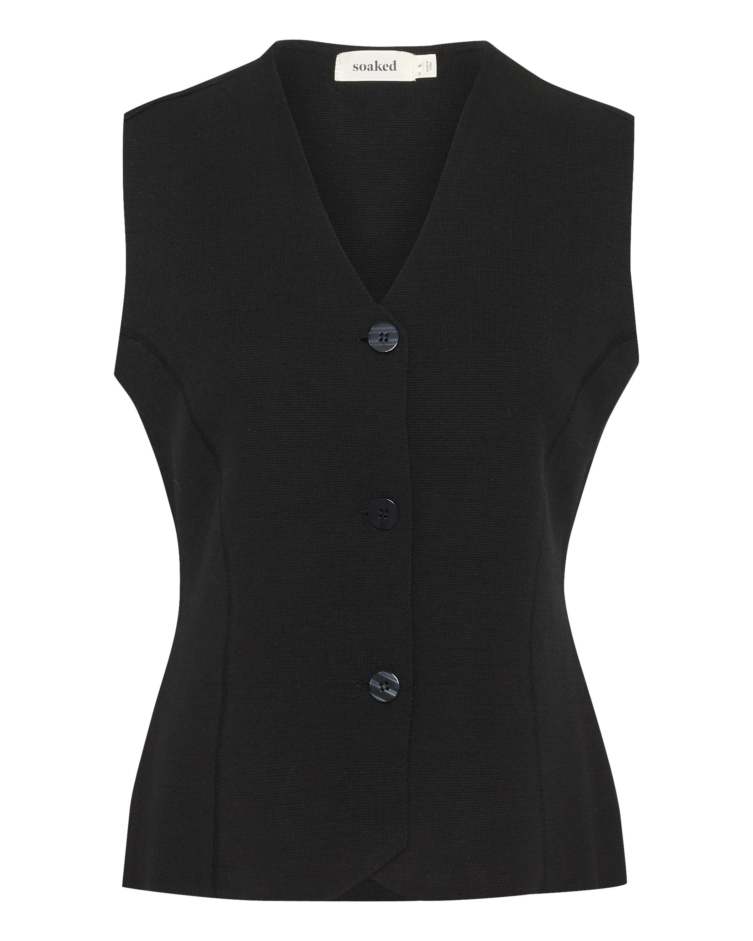 SOAKED IN LUXURY Bodywarmer 'Haven' in Zwart: voorkant
