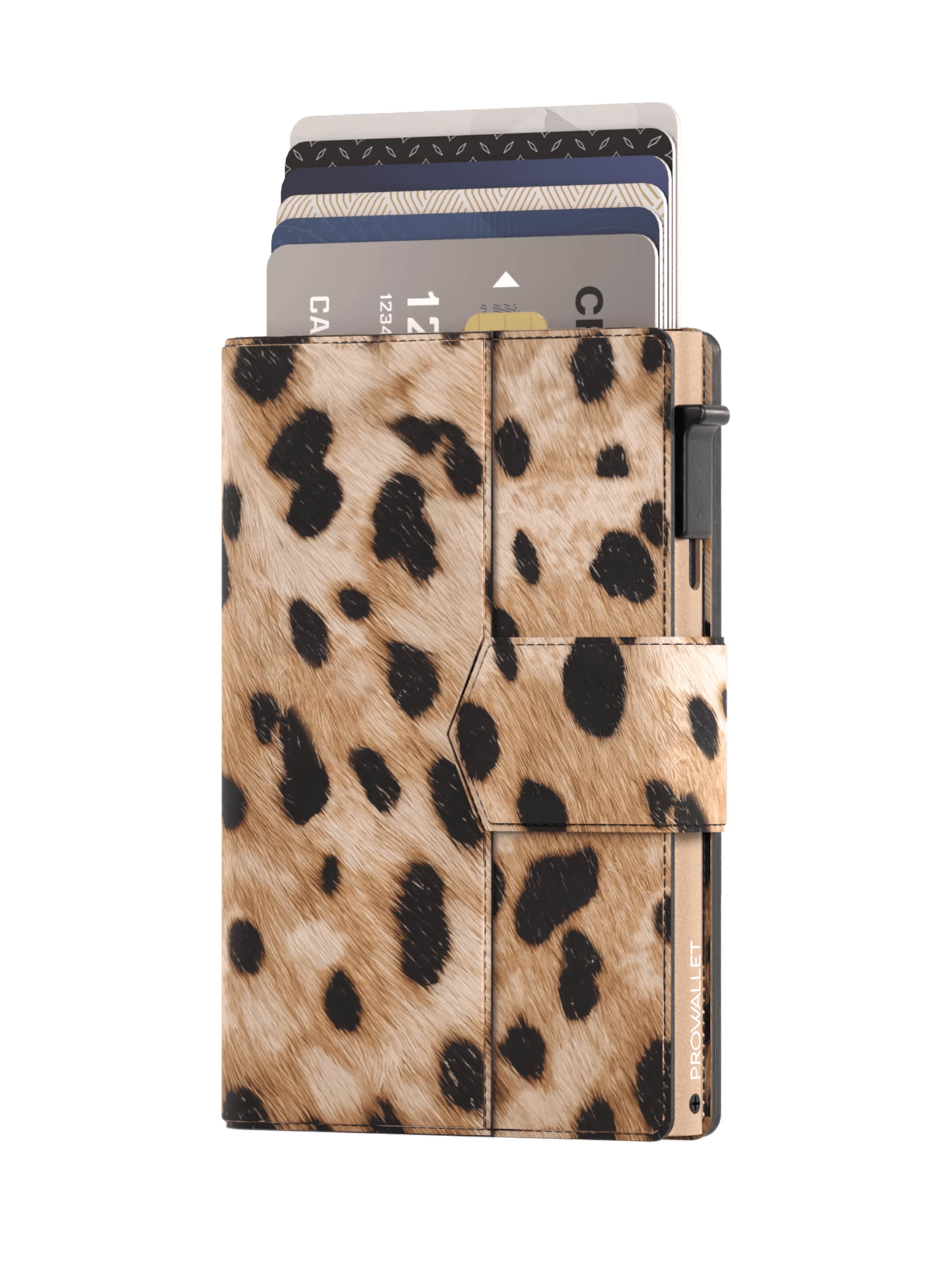 Prowallet Wallet 'Pasjeshouder Plus Leopard' in Beige: front