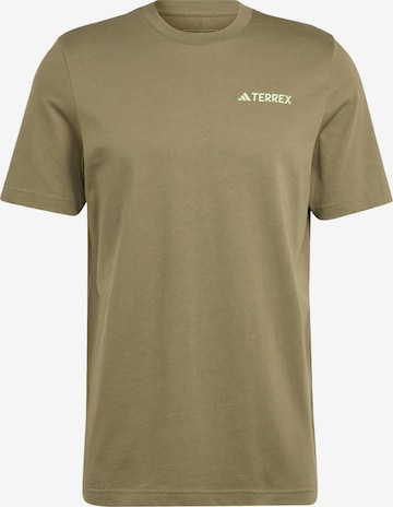 ADIDAS TERREX Performance Shirt ' Graphic MTN 2.0' in Green: front