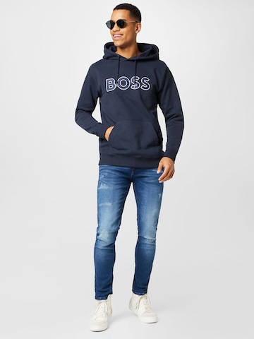 BOSS Orange Sweatshirt 'Welogox' in Blauw