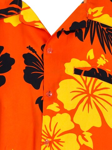 King Kameha Shirt 'Mono Hibiscus'‌‌ in Orange