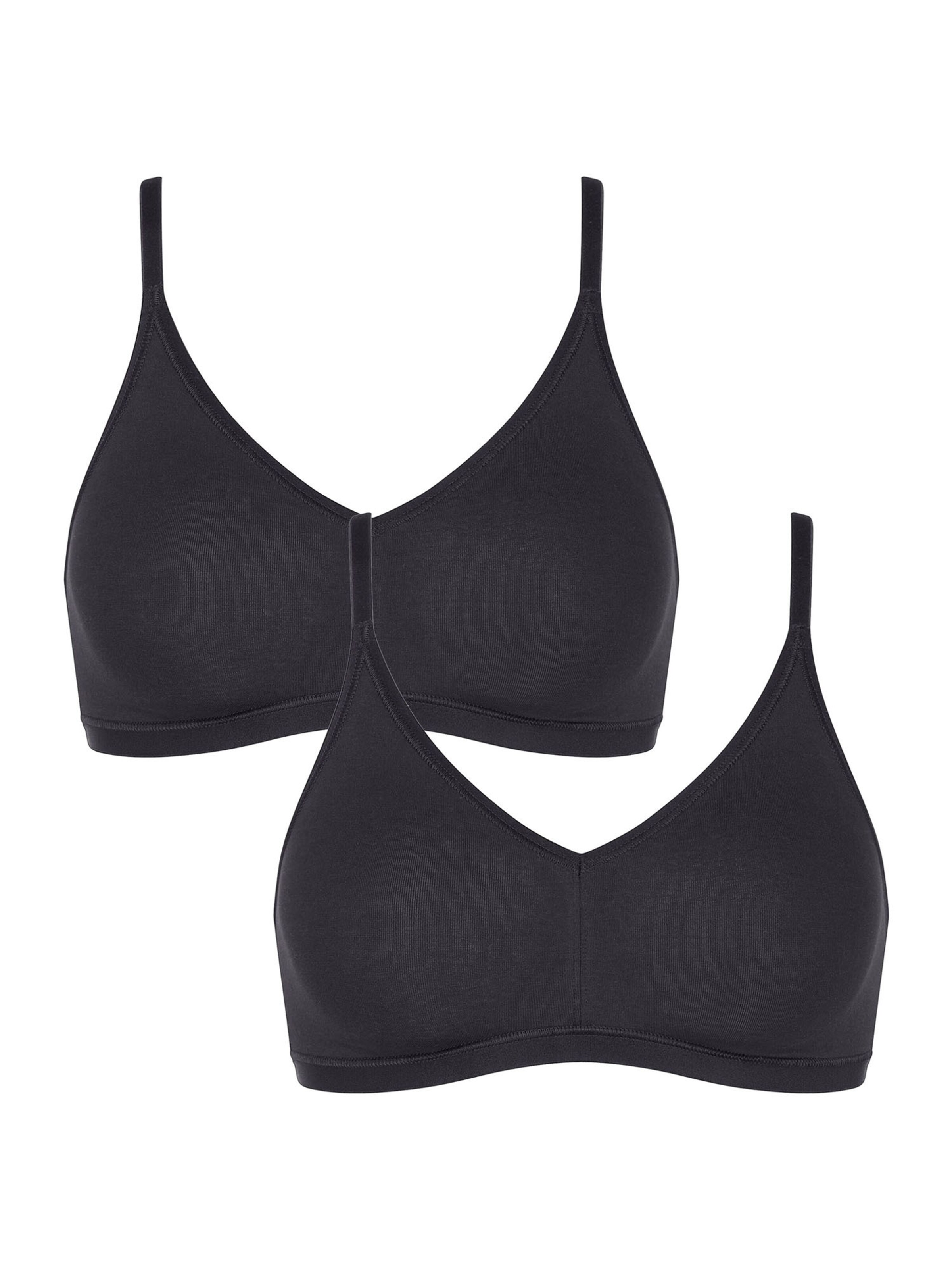 SLOGGI - Soutien de tecido Soutien ' GO Daily Cotton Soft ' em preto: frente