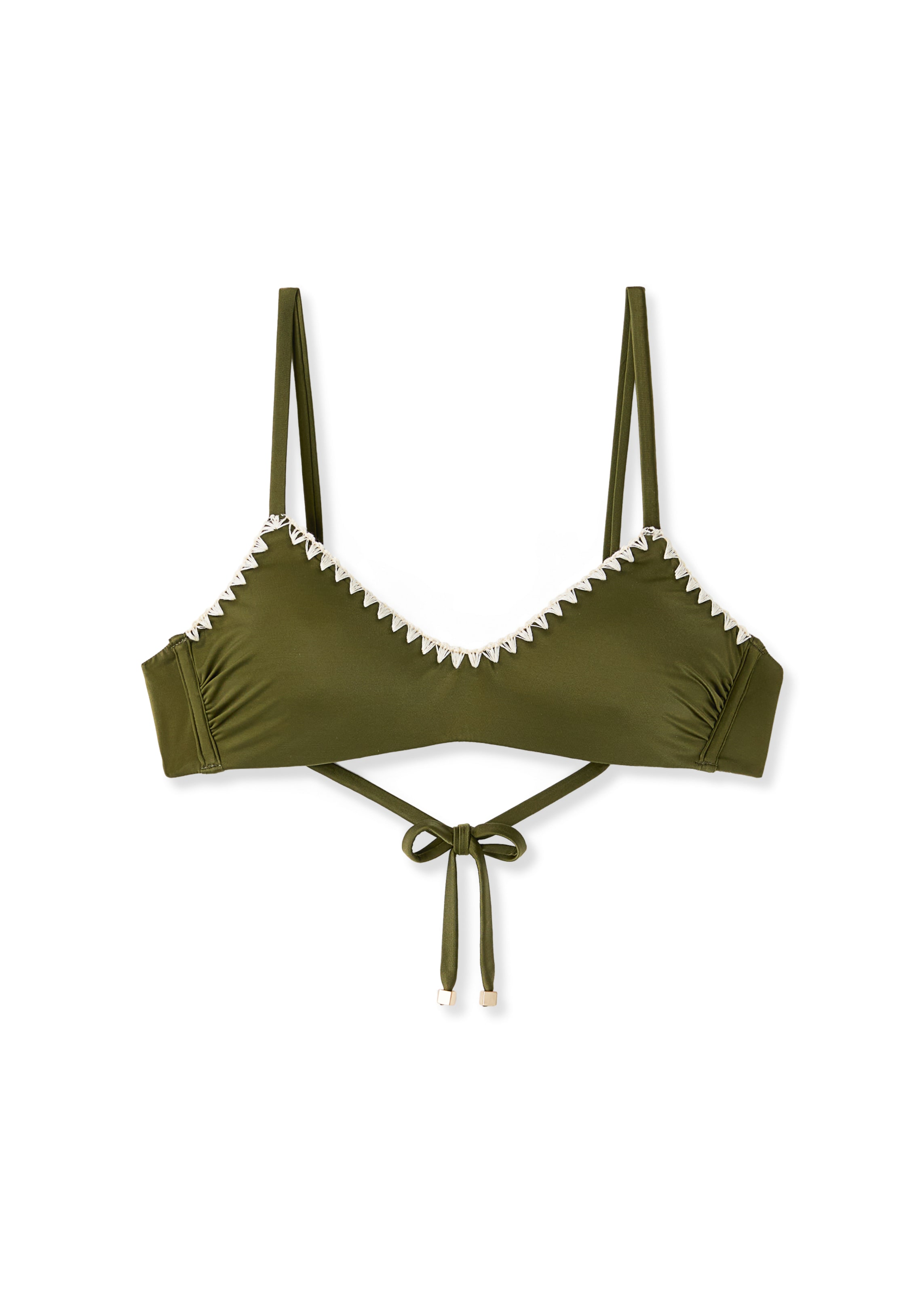 CALZEDONIA Bralette Bikini Top in Green: front