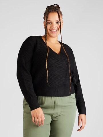 Pulover 'Astrid ' de la ABOUT YOU Curvy pe negru: față