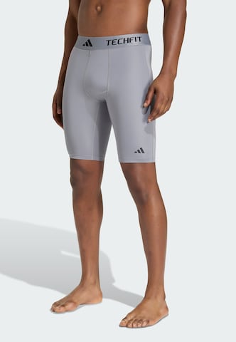 ADIDAS PERFORMANCE Skinny Sports trousers 'TECHFIT Compression' in Grey: front