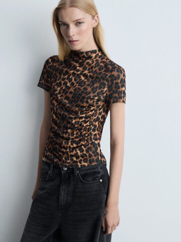 MANGO Shirt 'LEO' in Brown: front