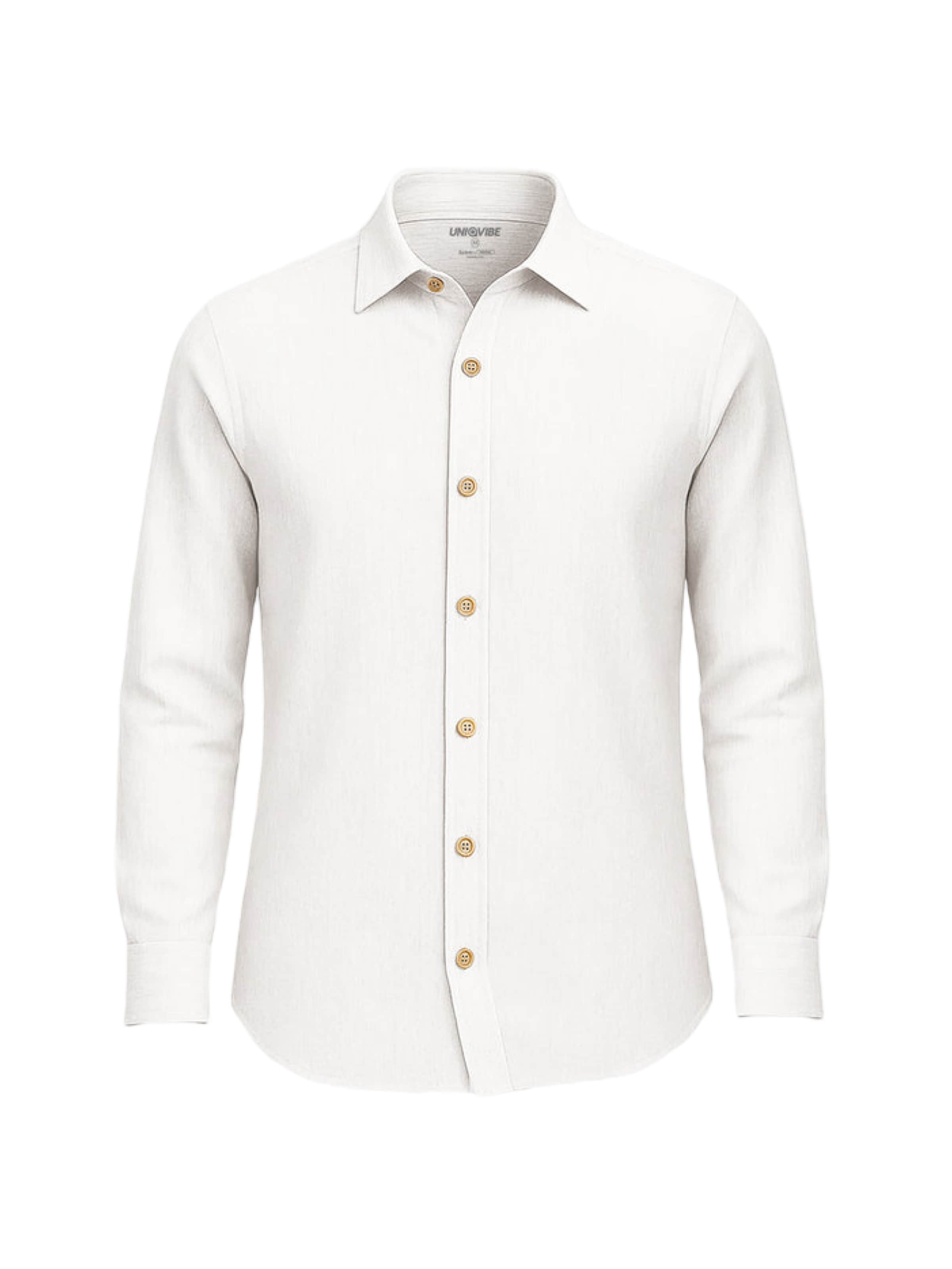 UNIQVIBE Regular fit Overhemd in Wit: voorkant