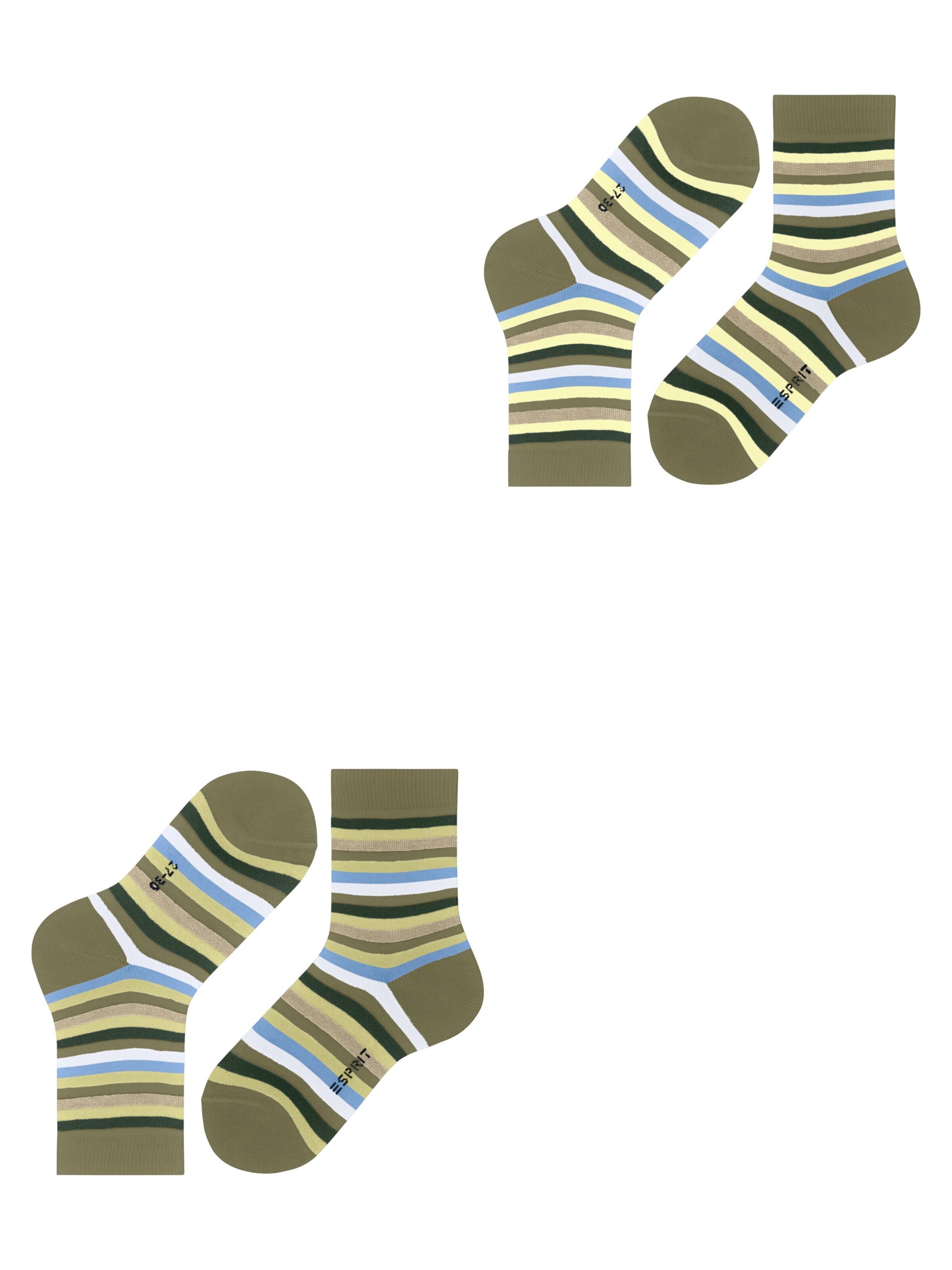 ESPRIT Socken 'Playful Stripe 2-Pack'‌‌ in Grün