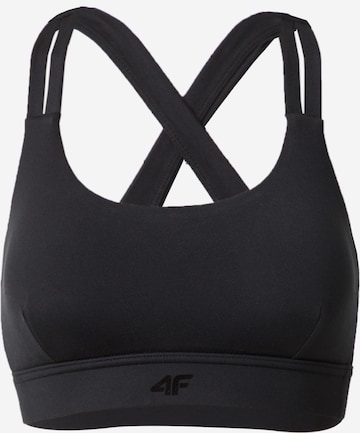 4F Bustier Sport-BH in Schwarz: predná strana