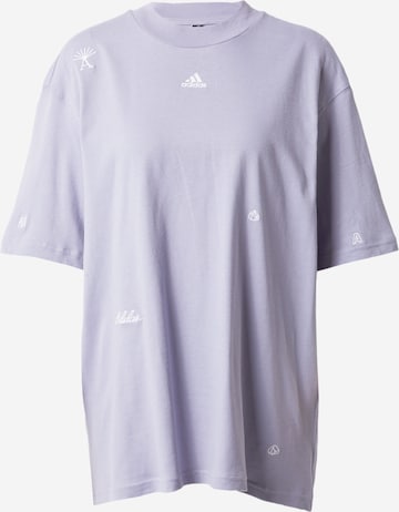 purpurinė ADIDAS SPORTSWEAR Sportiniai marškinėliai 'friend With Healing Crystals Inspired Graphics': priekis