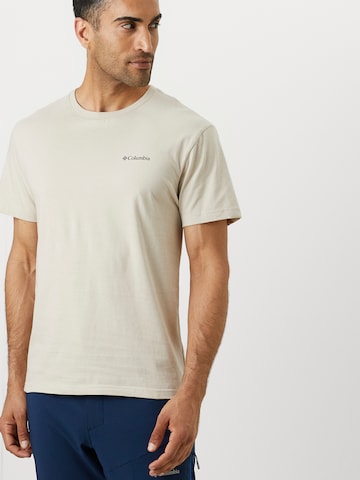 COLUMBIA Toiminnallinen paita 'CSC Basic Logo Tee-Dark Stone, LC' värissä beige: etupuoli