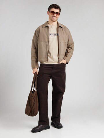JACK & JONES Shirt 'JWHVESTERBRO NEWTON' in Beige