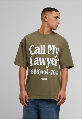 MARKET T-Shirt 'Call My Lawyer' in Grün: Vorderseite