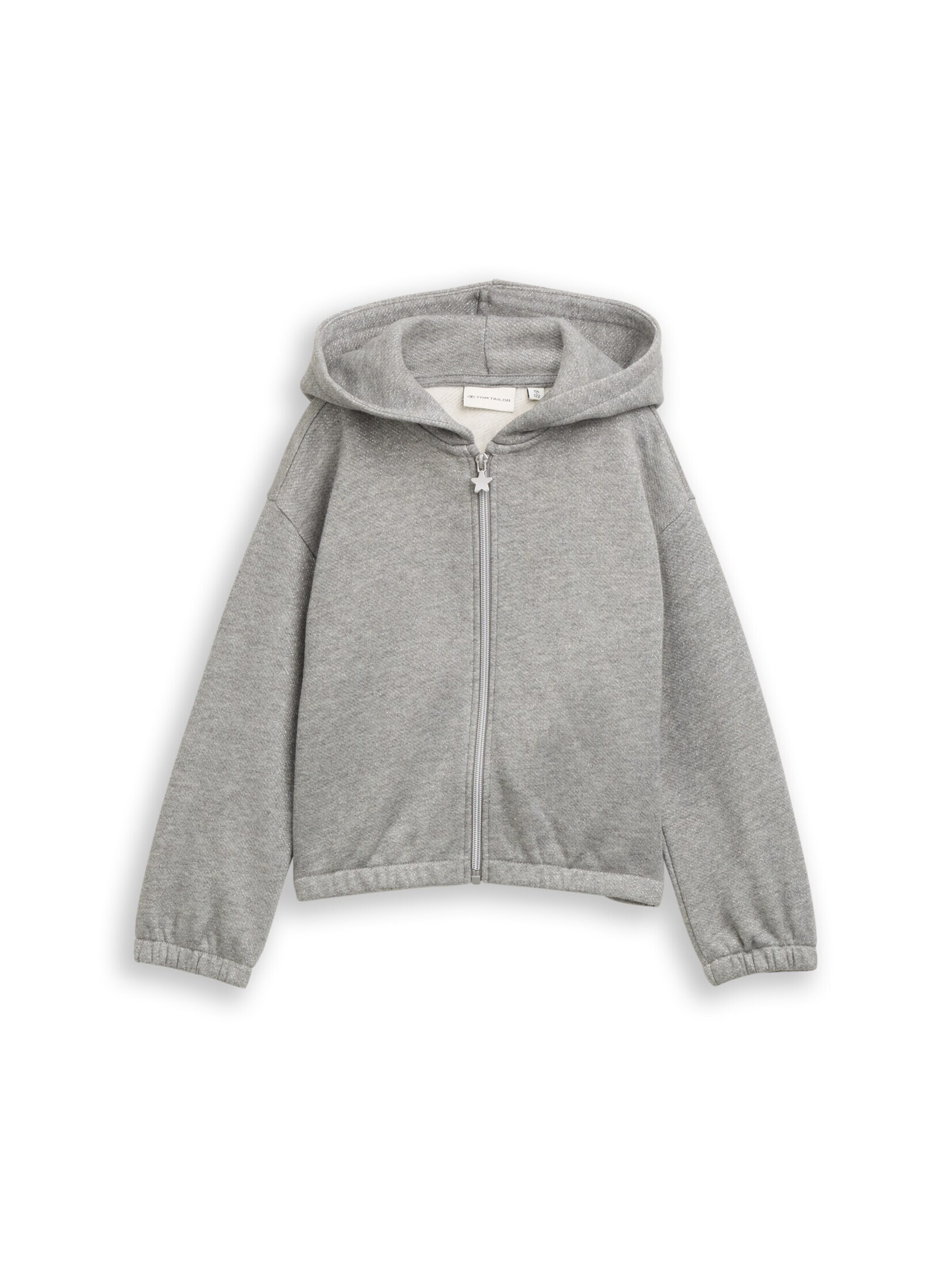 TOM TAILOR Sweat jacket in Grey: front