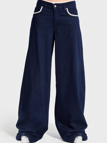 IT'S BASIC Wide leg Jeans 'Palazzo Mid Rise Jeans - Indigo' in Blue
