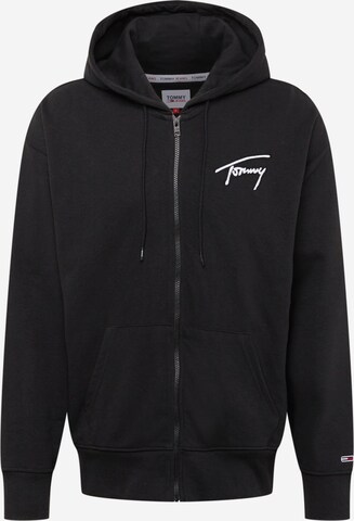 Tommy Jeans Sweat jacket in Black: front