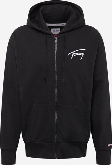 Tommy Jeans Zip-Up Hoodie in Black / White, Item view