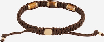 Bracelet 'Tigerauge' FOSSIL en marron : devant