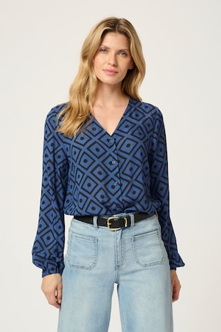 Kaffe Blouse in Blauw: voorkant