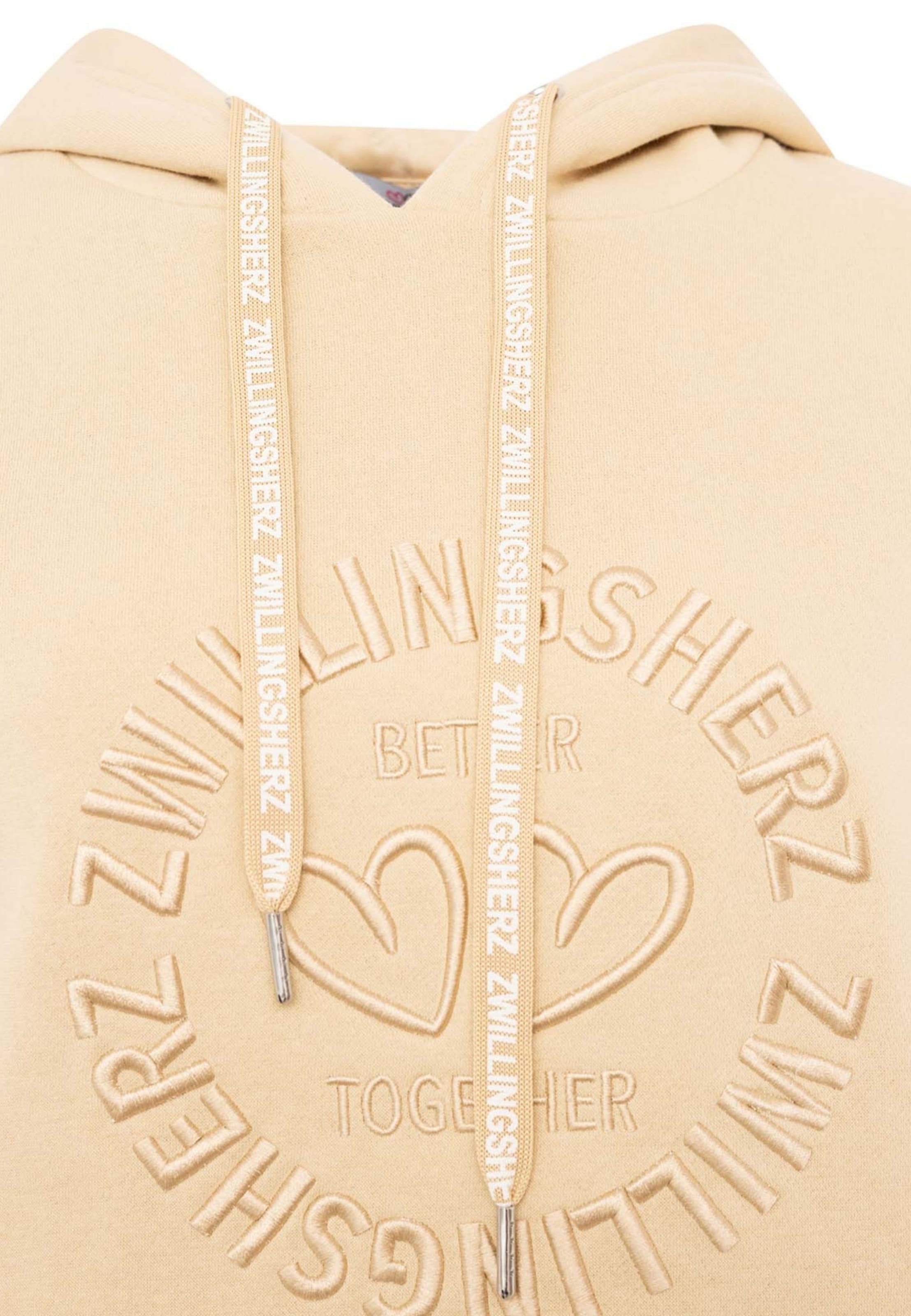 Sweat-shirt Zwillingsherz en beige