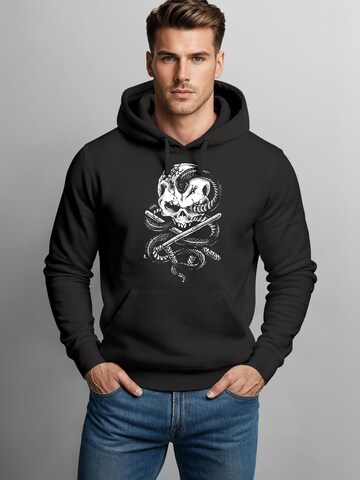Neverless Sweatshirt 'Skull Snake'‌‌‌ in Schwarz: Vorderseite