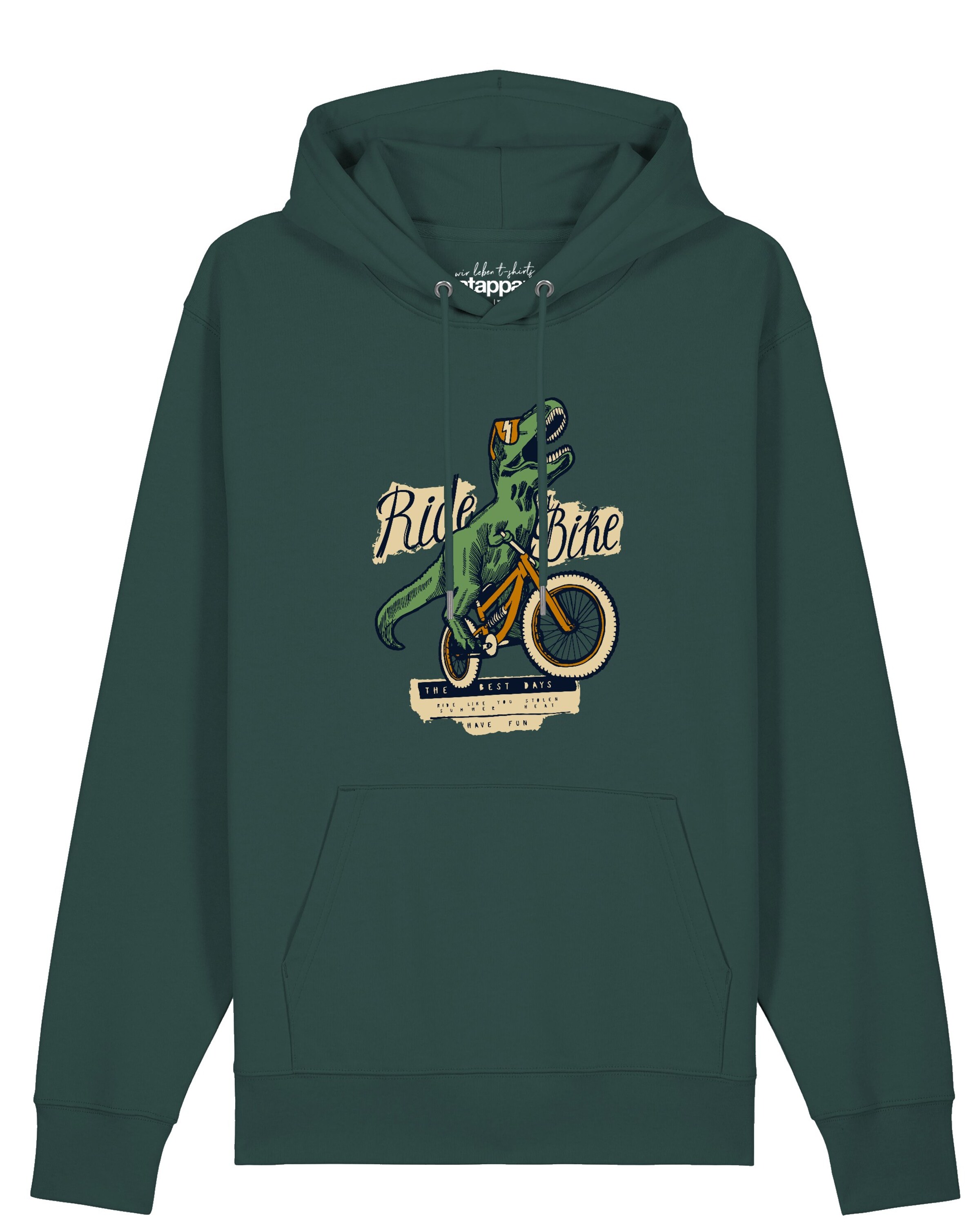 Sweat-shirt 'T-Rex Fahrrad' Watapparel en vert : devant