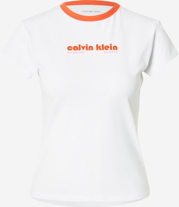 T-shirt Calvin Klein Jeans en blanc : devant