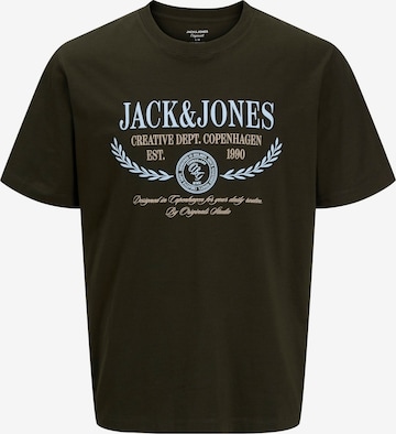 Jack & Jones Plus - Camisa 'JJJorfrederiksberg PLS' em castanho: frente