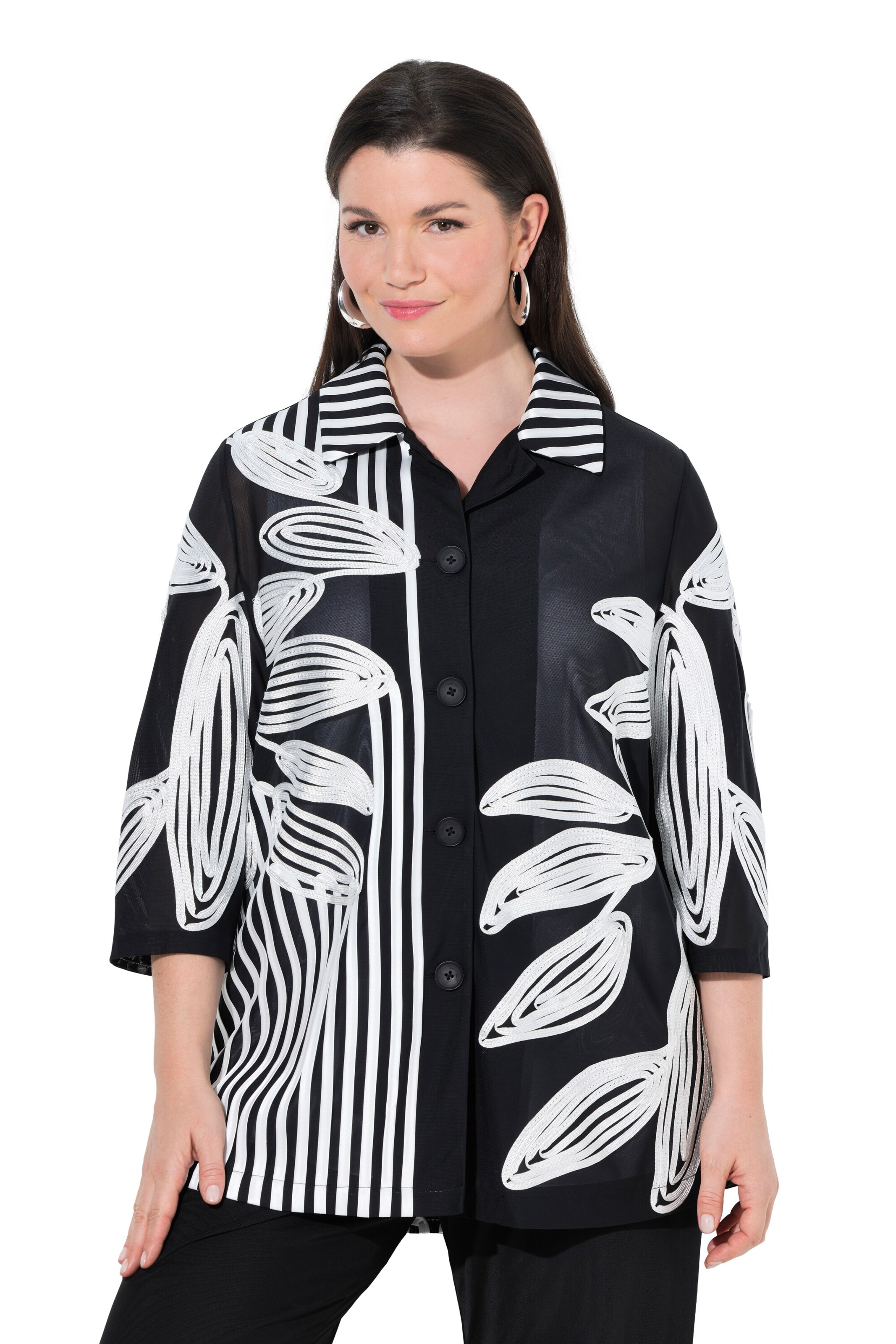 Ulla Popken Blouse in Zwart: voorkant