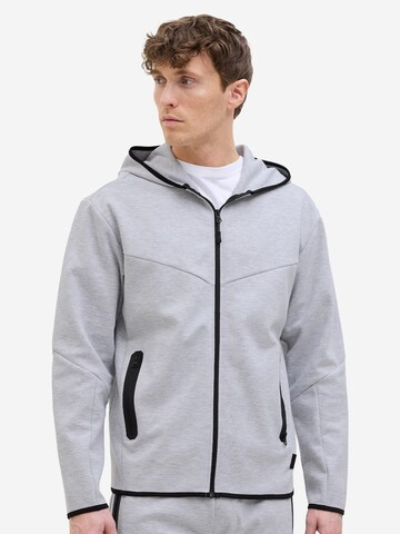 JACK & JONES Sweat jacket 'Fusion' in Grey
