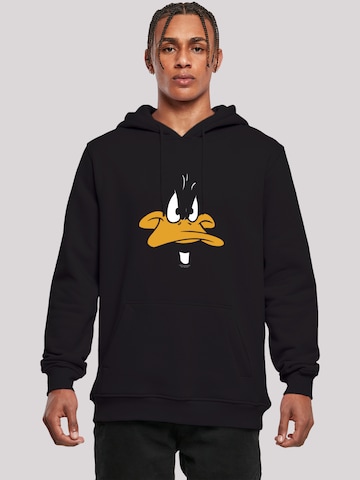 Felpa 'Looney Tunes Daffy Duck Big Face' di F4NT4STIC in nero: frontale