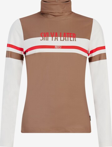 PROTEST Sportief sweatshirt 'PRTCreate' in Bruin: voorkant