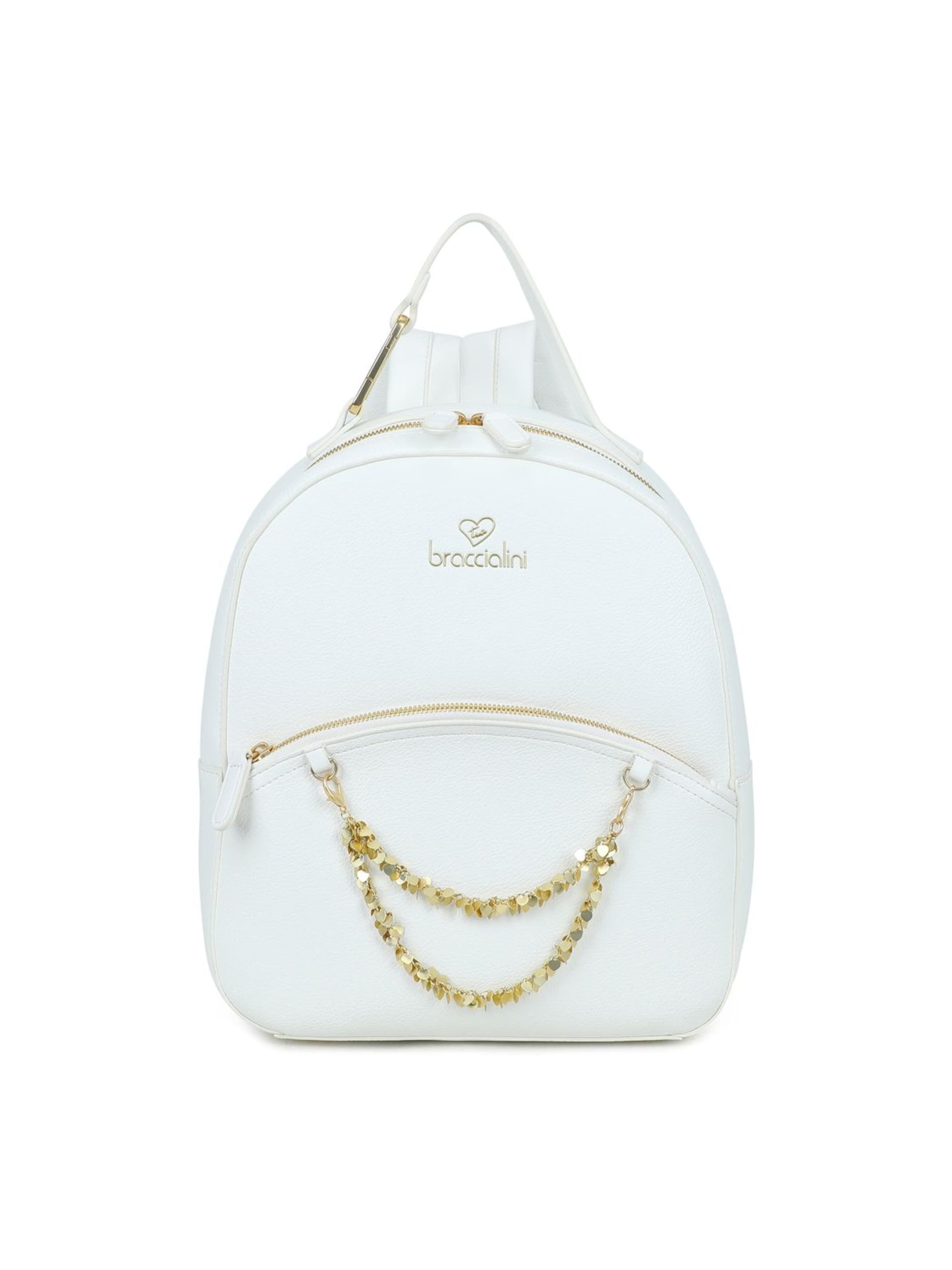 Braccialini Rucksack 'Amy'‌‌‌‌‌‌‌‌‌‌ in Weiß: Vorderseite