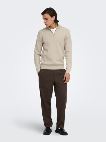 Only & Sons Sweater 'Phil' in Beige