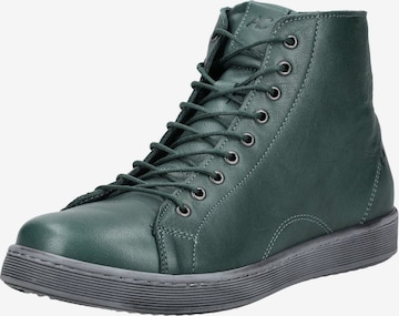 ANDREA CONTI Lace-Up Ankle Boots in Green: front