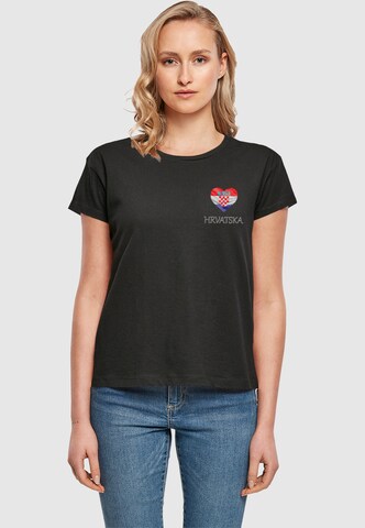 Merchcode Shirt 'Football - Croatia' in Zwart: voorkant