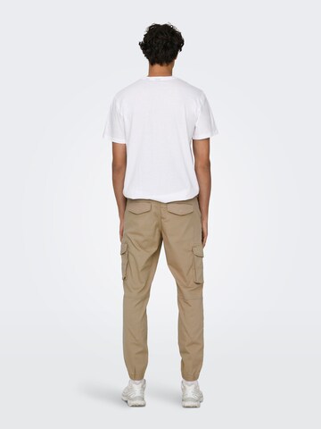 Effilé Pantalon cargo 'Carter' Only & Sons en beige