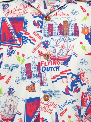 King Kerosin Regular Fit Hemd 'Amsterdam Adventures'‌‌ in Weiß