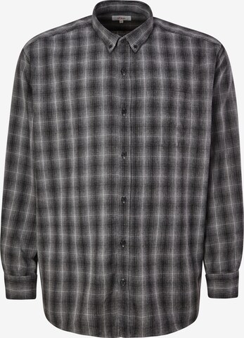 s.Oliver Men Big Sizes Regular fit Button Up Shirt in Grey: front