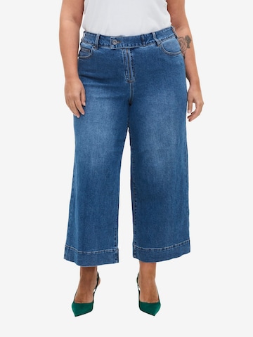 Zizzi Wide leg Jeans in Blauw: voorkant