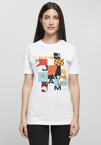 Merchcode T-Shirt 'Let´s Jam' in Weiß: Vorderseite