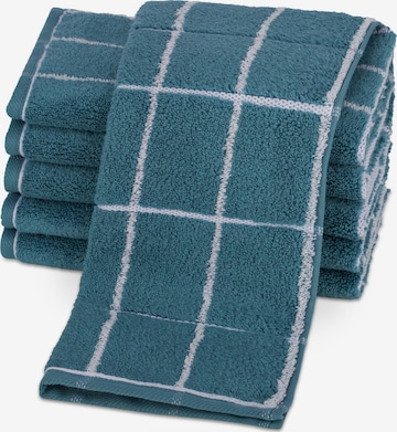 ROSS Handtuch 'Sensual Skin Karo' in Blau: Vorderseite