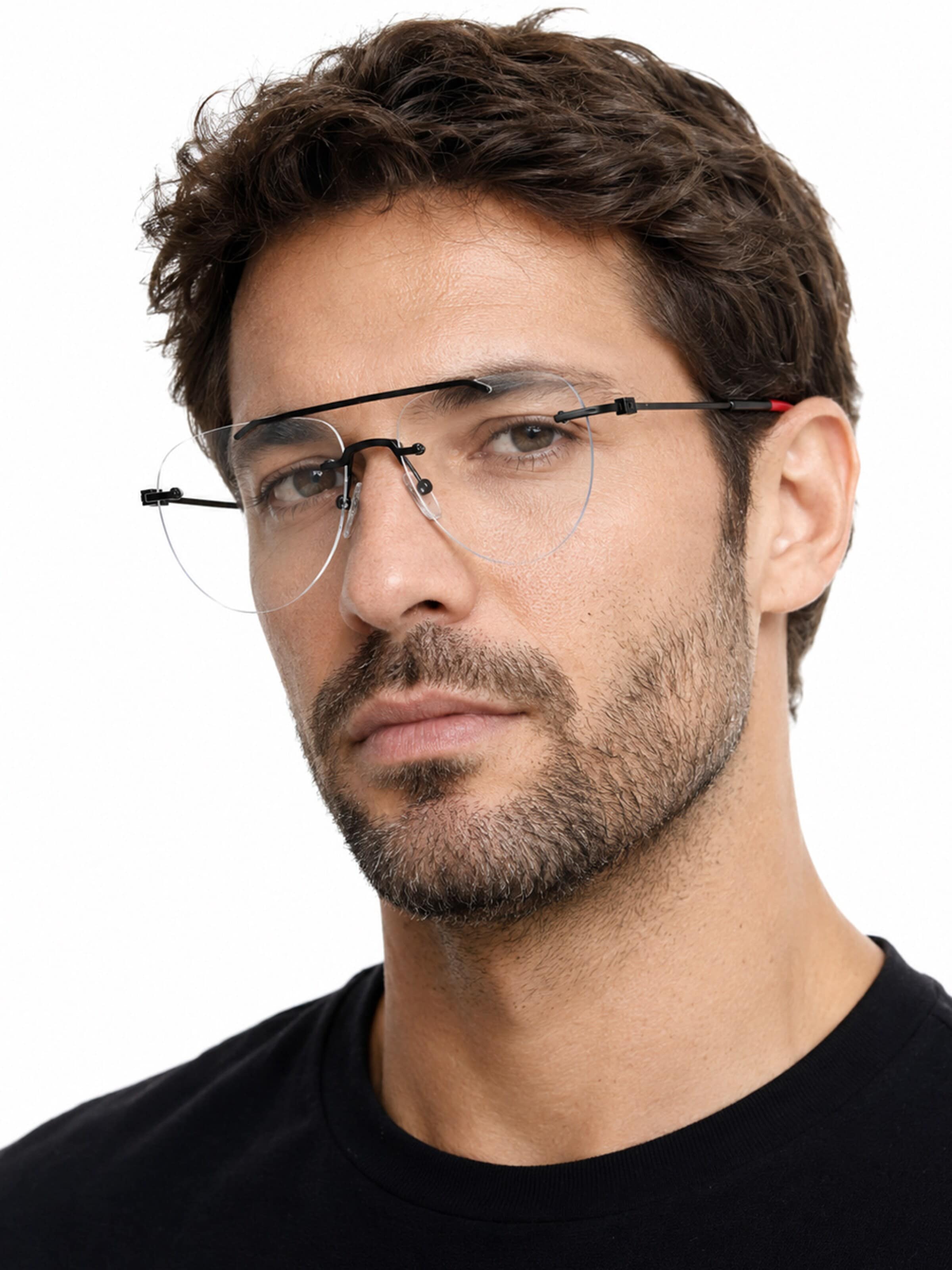 VEYREY Sonnenbrille 'Blaulichtfilter-Brille „Dag“ in Schwarz'‌‌‌‌ in Schwarz: Vorderseite