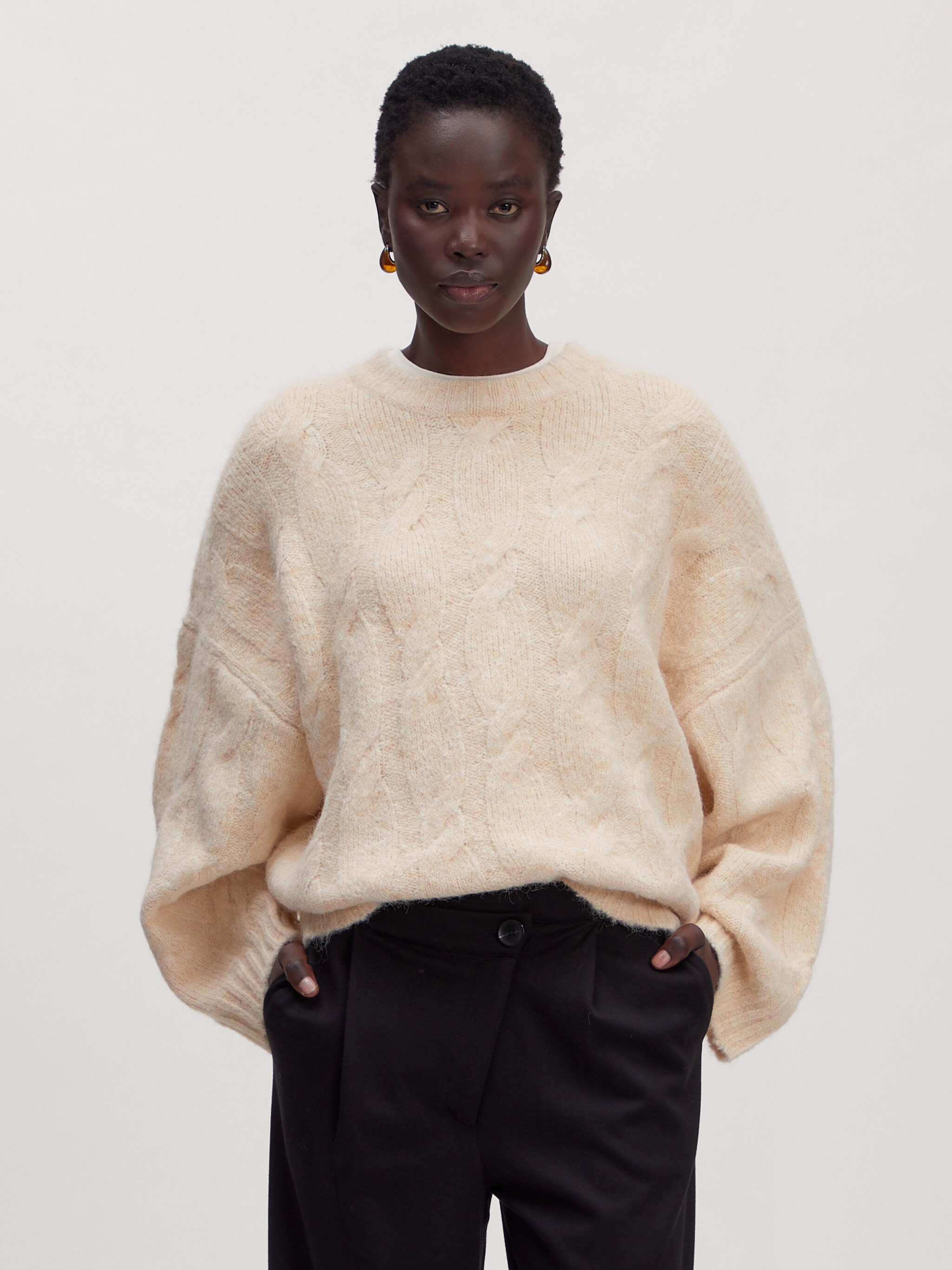 EDITED Produkte Pullover 'Camellia' beigemeliert