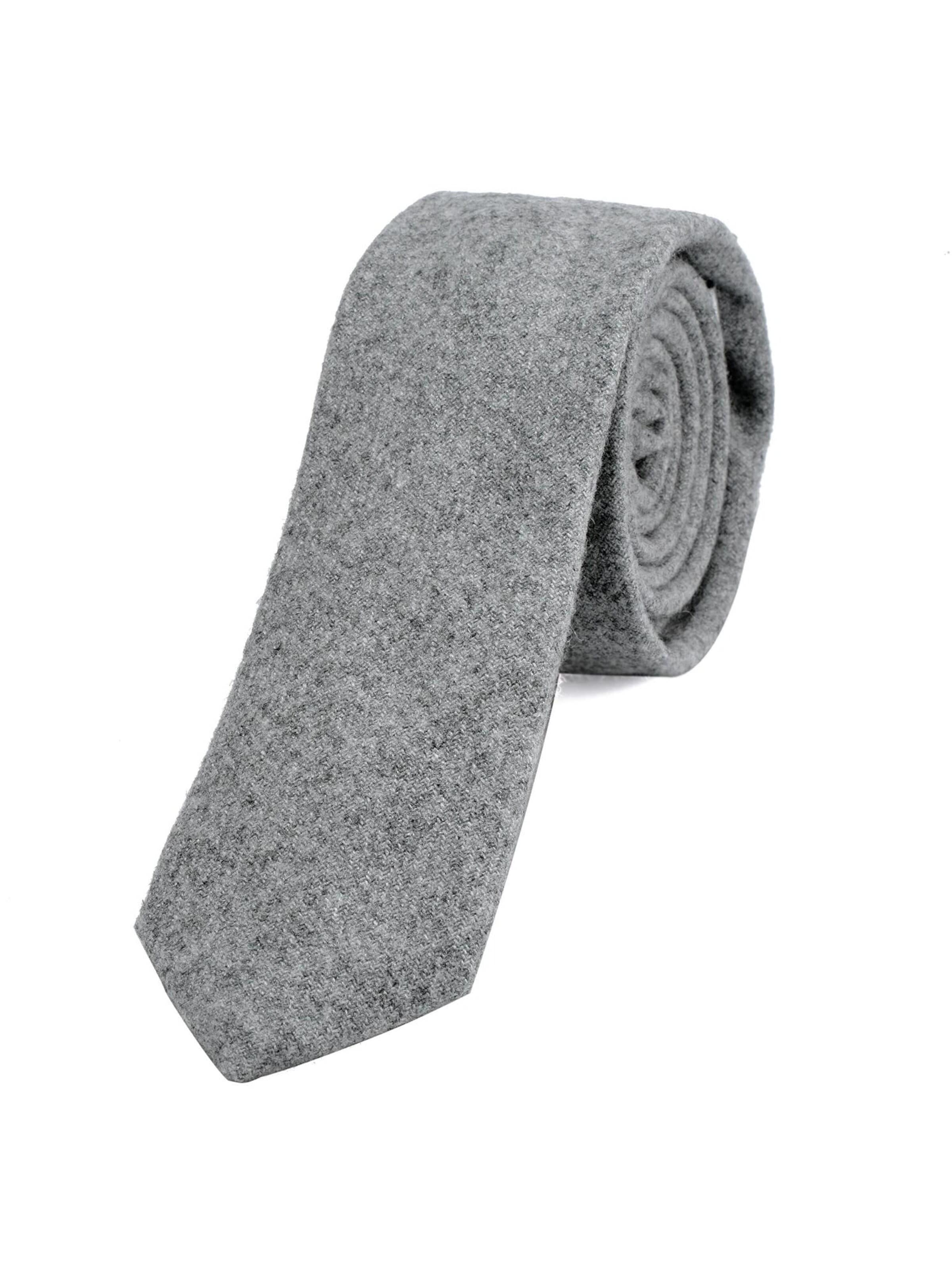 DonDon Krawatte 'DonDon Herren Krawatte 6 cm Baumwolle dunkelblau-creme kariert'‌‌‌‌‌‌‌‌‌‌ in Silber: Vorderseite