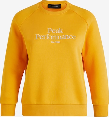 PEAK PERFORMANCE Sweatshirt 'Crew' in Geel: voorkant