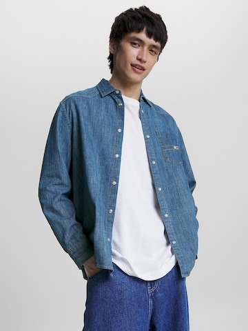 Tommy Jeans - Regular Fit Camisa em azul: frente