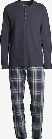 SCHIESSER Pyjama lang 'Night & Home' in Blau: Vorderseite