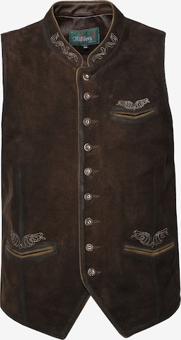 Gilet folklorique Rißberg en marron : devant